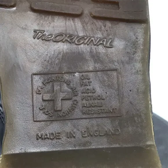 Dr. Martens 20-Eye Boots Womens Sz‎ US 10 Black Leather Combat England Vintage - Picture 8 of 9